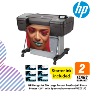 HP DesignJet Z9+ Large Format PostScript® Photo Printer - 24", with Spectrophotometer (W3Z71A)