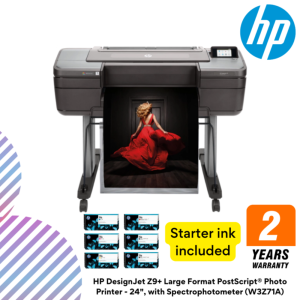 HP DesignJet Z9+ Large Format PostScript® Photo Printer - 24", with Spectrophotometer (W3Z71A)