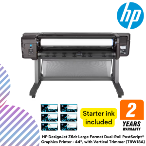 HP DesignJet Z6dr Large Format Dual-Roll PostScript® Graphics Printer - 44", with Vertical Trimmer (T8W18A)