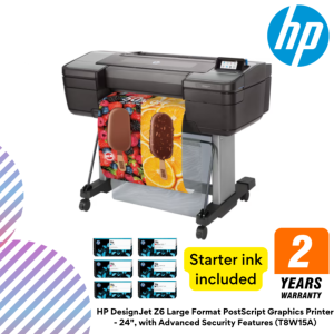 HP DesignJet Z6 Large Format PostScript Graphics Printer - 24", with Advanced Security Features (T8W15A)