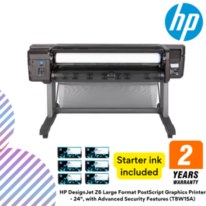 HP DesignJet Z6 Large Format PostScript Graphics Printer - 24", with Advanced Security Features (T8W15A)