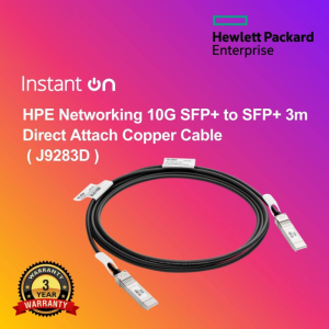 HPE Networking 10G SFP+ to SFP+ 3m Direct Attach Copper Cable  ( J9283D )
