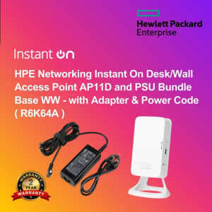 HPE Networking Instant On Desk/Wall Access Point AP11D and PSU Bundle Base WW - with Adapter & Power Code ( R6K64A )