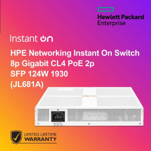 HPE Networking Instant On Switch 8p Gigabit CL4 PoE 2p SFP 124W 1930 (JL681A)