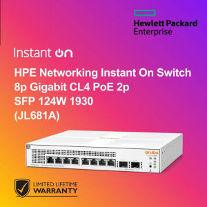 HPE Networking Instant On Switch 8p Gigabit CL4 PoE 2p SFP 124W 1930 (JL681A)
