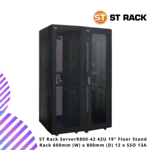 ST Rack ServerR800-42 42U 19" Floor Stand Rack 600mm (W) x 800mm (D) 12 x SSO 13A