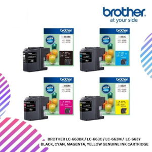 Brother LC-663BK / LC-663C / LC-663M /  LC-663Y  Black, Cyan, Magenta, Yellow Genuine Ink Cartridge