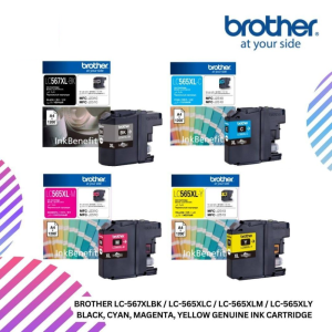 Brother LC-567XLBK / LC-565XLC / LC-565XLM / LC-565XLY  Black, Cyan, Magenta, Yellow Genuine Ink Cartridge