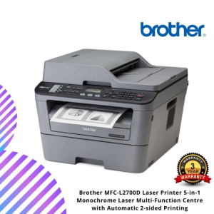 Brother MFC-L2700D Laser Printer 5-in-1 Monochrome Laser Multi-Function Centre with Automatic 2-sided Printing