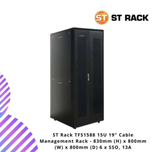 ST Rack TFS1588 15U 19" Cable Management Rack - 830mm (H) x 800mm (W) x 800mm (D) 6 x SSO, 13A