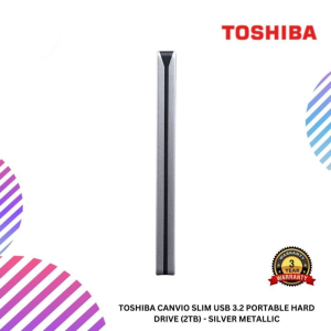 Toshiba Canvio Slim USB 3.2 Portable Hard Drive (2TB) - Silver metallic
