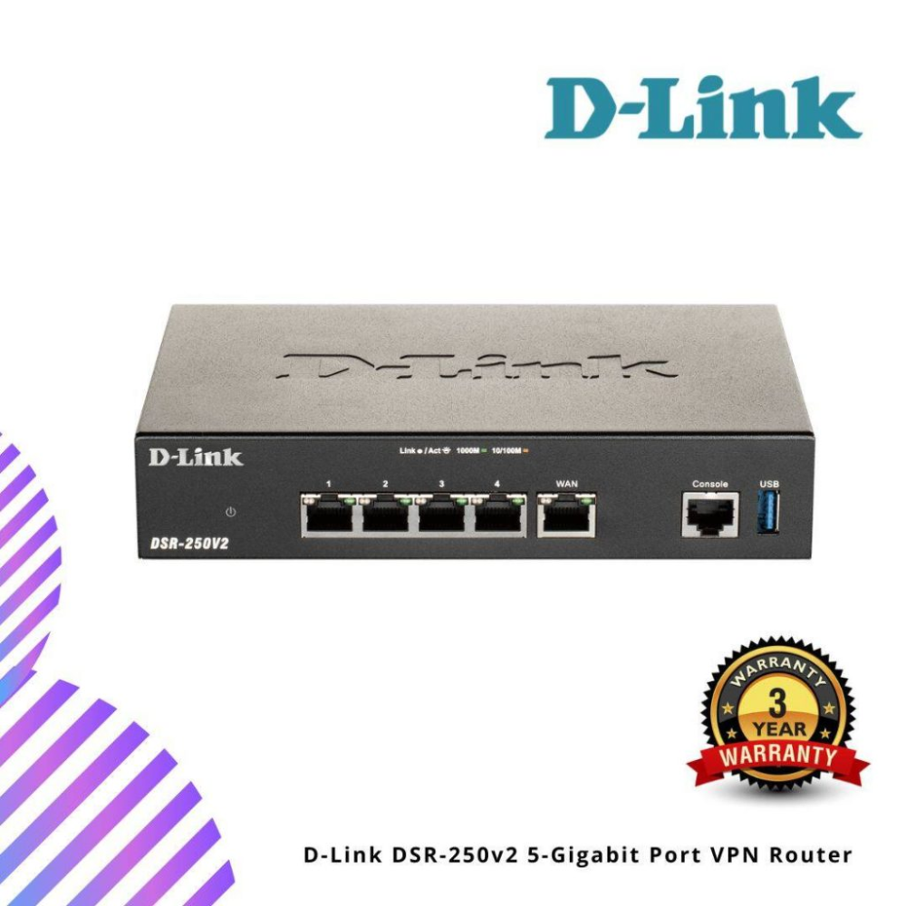 D-Link DSR-250v2 5-Gigabit Port VPN Router – GS Premium Stores