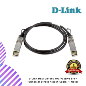D-Link DEM-CB100S 10G Passive SFP+ Twinaxial Direct Attach Cable, 1 meter