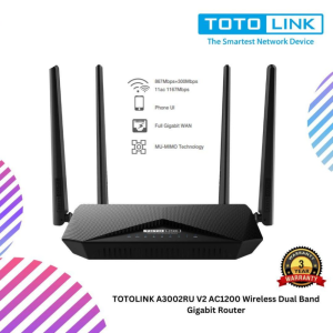 TOTOLINK A3002RU V2 AC1200 Wireless Dual Band Gigabit Router