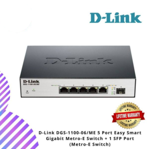 D-Link DGS-1100-06/ME 5 Port Easy Smart Gigabit Metro-E Switch + 1 SFP Port (Metro-E Switch)