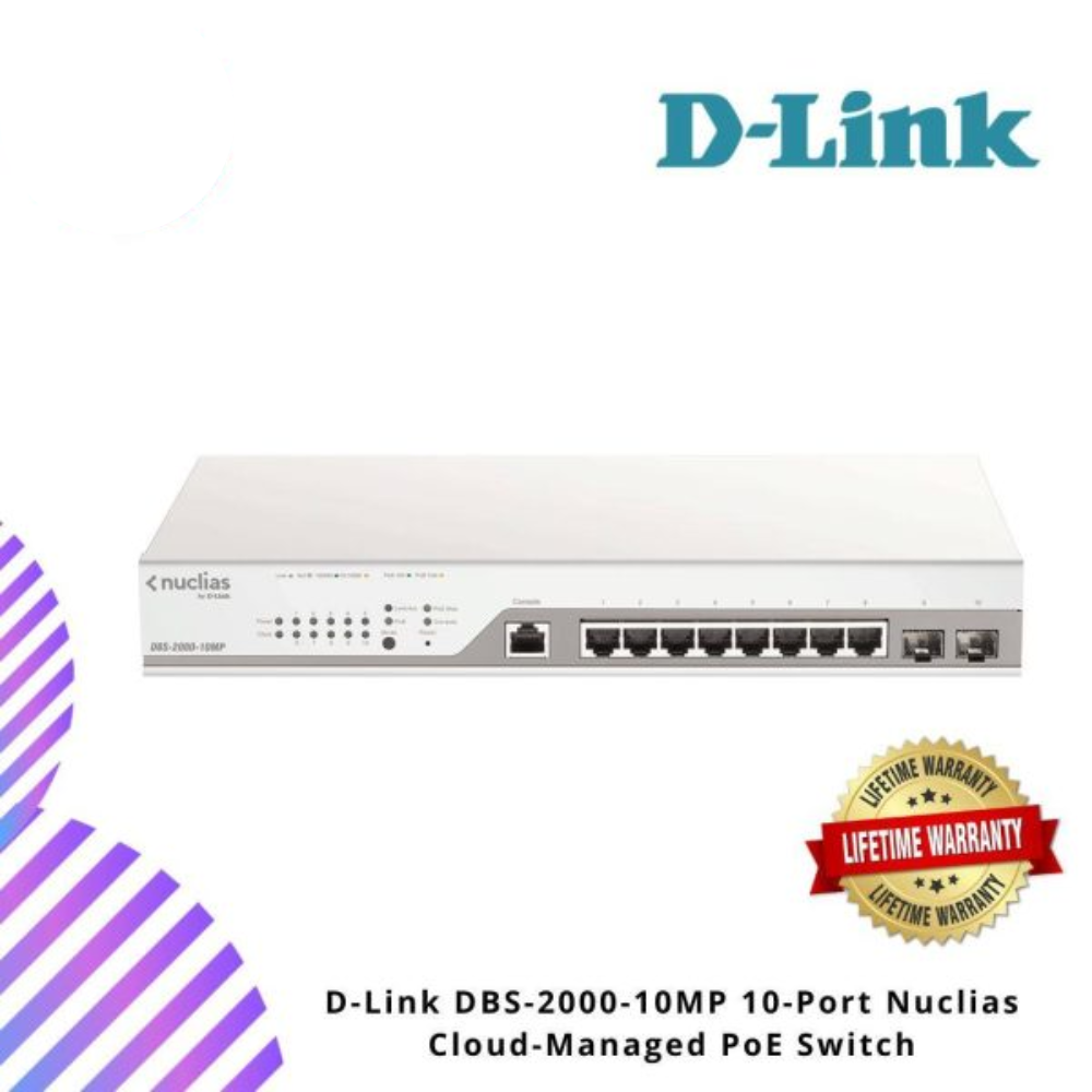 D-Link DBS-2000-10MP 10-Port Nuclias Cloud-Managed PoE Switch – GS ...