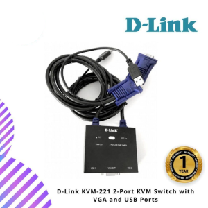 D-Link KVM-221 2-Port KVM Switch with VGA and USB Ports