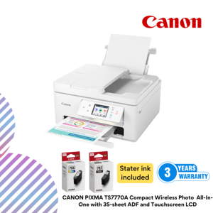 CANON PIXMA TS7770A Compact Wireless Photo  All-In-One with 35-sheet ADF and Touchscreen LCD