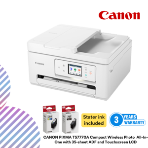CANON PIXMA TS7770A Compact Wireless Photo  All-In-One with 35-sheet ADF and Touchscreen LCD