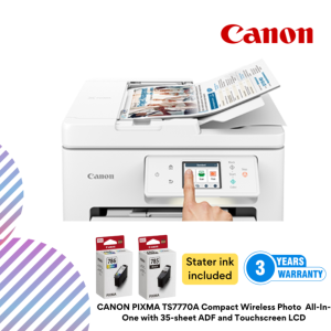 CANON PIXMA TS7770A Compact Wireless Photo  All-In-One with 35-sheet ADF and Touchscreen LCD