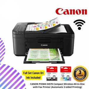 CANON PIXMA E4570 Compact Wireless All-In-One with Fax Printer (Automatic 2-sided Printing)
