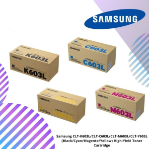 Samsung CLT-K603L/CLT-C603L/CLT-M603L/CLT-Y603L (Black/Cyan/Magenta/Yellow) High-Yield Toner Cartridge
