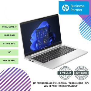 HP PROBOOK 440 G10 - I7-1355U / 16GB / 512GB / 14"/ WIN 11 PRO/ 1YR (840F5PA#UUF)