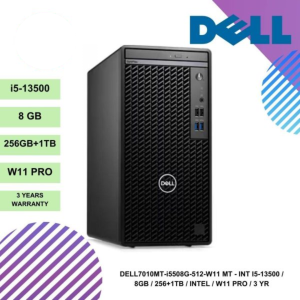 DELL 7010MT-i5508G-512-W11 MT - INT I5-13500 / 8GB / 256+1TB / INTEL / W11 PRO / 3 YR