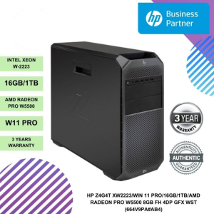HP Z4G4T XW2223/WIN 11 PRO/16GB/1TB/AMD RADEON PRO W5500 8GB FH 4DP GFX WST (664V9PA#AB4)