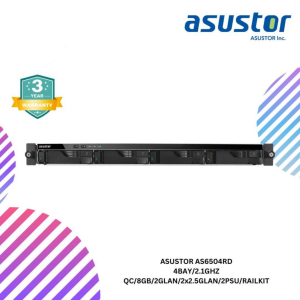 ASUSTOR AS6504RD 4BAY/2.1GHZ QC/8GB/2GLAN/2x2.5GLAN/2PSU/RAILKIT