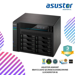 ASUSTOR AS6508T 8BAY/2.1GHZ QC/8GB/2x10GBE/2NVME (LOCKERSTOR 8)