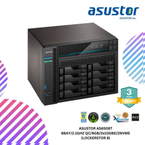ASUSTOR AS6508T 8BAY/2.1GHZ QC/8GB/2x10GBE/2NVME (LOCKERSTOR 8)