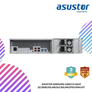 SHOPEELAZADA-2024-12-30T130011.053.png ASUSTOR AS6512RD 12BAY/2.1GHZ QC/8GB/2GLAN/2x2.5GLAN/2PSU/RAILKIT