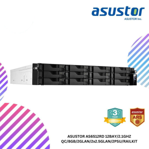 SHOPEELAZADA-2024-12-30T130019.453.png ASUSTOR AS6512RD 12BAY/2.1GHZ QC/8GB/2GLAN/2x2.5GLAN/2PSU/RAILKIT