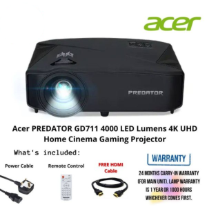 Acer PREDATOR GD711 4000 LED Lumens 4K UHD Home Cinema Gaming Projector