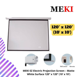 MEKI EZ Electric Projection Screen – Matte White Surface 120” x 120” (10' x 10')