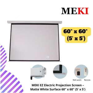MEKI EZ Electric Projection Screen – Matte White Surface 60" x 60" (5' x 5')