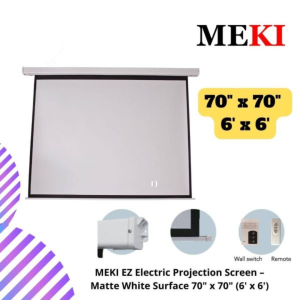 MEKI EZ Electric Projection Screen – Matte White Surface 70" x 70" (6' x 6')