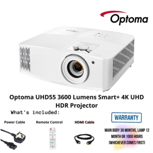 Optoma UHD55 3600 Lumens Smart+ 4K UHD HDR Projector
