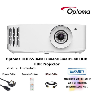 Optoma UHD55 3600 Lumens Smart+ 4K UHD HDR Projector