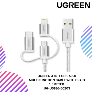 UGREEN 3-IN-1 USB-A 2.0 MULTIFUNCTION CABLE WITH BRAID