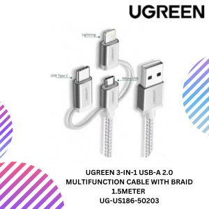 UGREEN 3-IN-1 USB-A 2.0 MULTIFUNCTION CABLE WITH BRAID