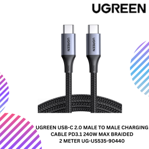 UGREEN USB-C 2.0 MALE TO MALE CHARGING CABLE PD3.1 240W MAX BRAIDED