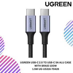 UGREEN USB-C 2.0 TO USB-C 5A ALU CASE WITH BRAID 100W