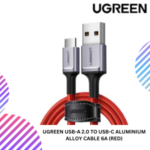 UGREEN USB-A 2.0 TO USB-C ALUMINIUM ALLOY CABLE 6A (RED)