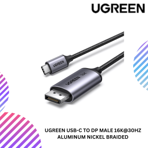 UGREEN USB-C TO DP MALE 16K@30HZ ALUMINUM NICKEL BRAIDED