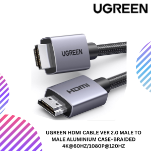 UGREEN HDMI CABLE VER 2.0 MALE TO MALE ALUMINIUM CASE+BRAIDED 4K@60HZ/1080P@120HZ