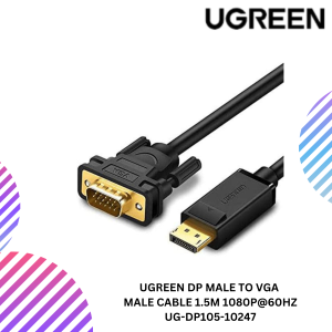 UGREEN DP MALE TO VGA MALE CABLE 1.5M 1080P@60HZ