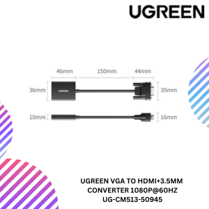 UGREEN VGA TO HDMI+3.5MM CONVERTER 1080P@60HZ