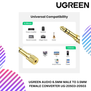 UGREEN AUDIO 6.5MM MALE TO 3.5MM FEMALE CONVERTER